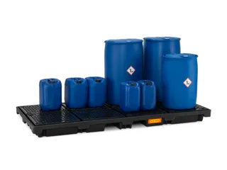 PE-opvangbak,v. 8x200l vat,opvangvol. 270l,HxBxD 180x2480x1280mm - 4