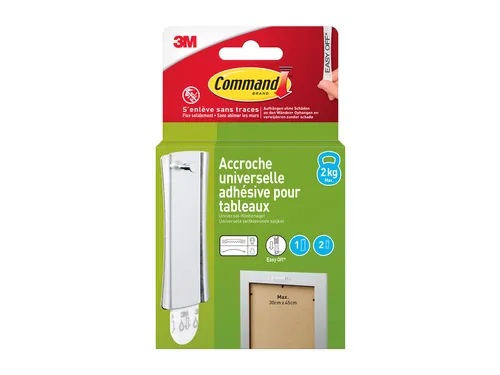 Haak Command metaal tbv oa schilderijlijsten incl bevestigingsstrip