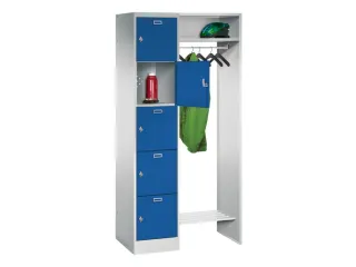 personeelsgarderobe draaigr. 1950x850x500mm 1x5 vakken 400mm RAL5010 - 1