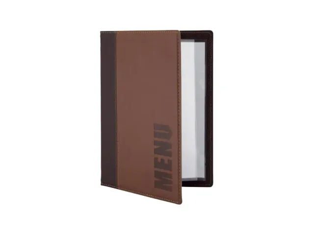 Menukaart Securit Trendy A5 2 tas bruin lederlook