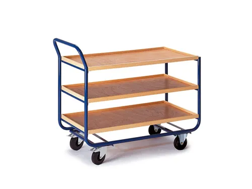 tafelwagen,draagverm. 150kg,3xhouten kist,laadvl. LxB 775x475mm