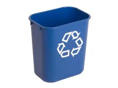 Rechthoekige Afvalbak 12.9 Liter Blauw Recyclingsymbool Rubbermaid