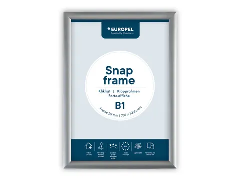 Europel Kliklijst Premium B1 70x100cm 25mm Zilver
