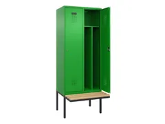 locker met bank,voor scheiding van kleding,HxBxD 2120x800x815mm,2vak
