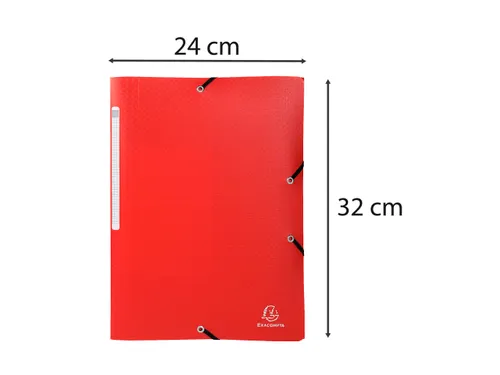 Elastomap 3klep A4 P P 0,5mm Opak Rood