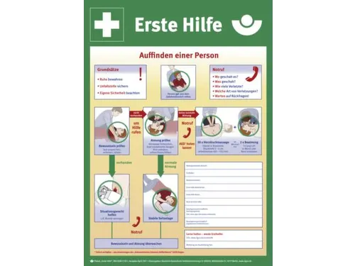 EHBO-bord,poster v. Duitse bedrijfsvereniging,gebruiksaanwijzing EHBO