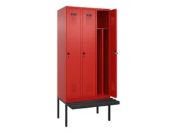 locker met bank,voor scheiding van kleding,HxBxD 2120x900x815mm,3vak