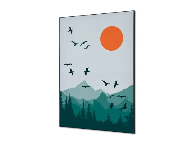 Wanddecoratie Textiel Set A1 Zon en Vogels
