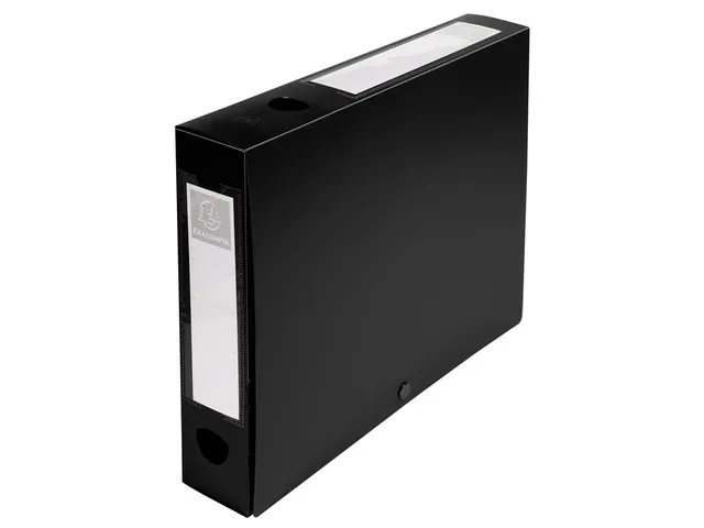 Boite de classement bouton pression dos 60mm PP noir