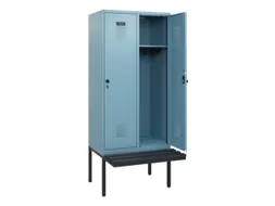locker met bank,HxBxD 1950x800x815mm,2vak,vak B 400mm,draaigrendel