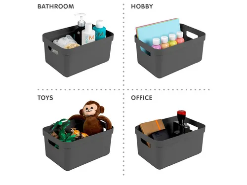 Sigma Home opbergbox 5L antraciet - 25,2x17,5x12,2cm