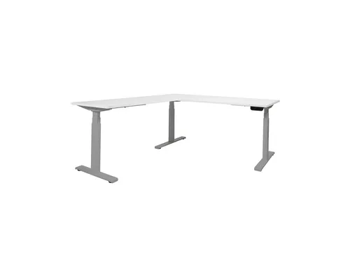 Elektrisch Hoekbureau Dextro Plus 160x160cm Frame Alu Blad Krijtwit