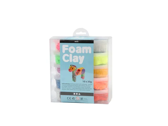 Klei Foam Clay basic 10 x 35gr 10 kleuren
