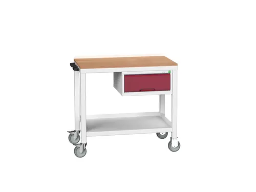 werkbank,verrijdbaar,HxBxD 930x1000x600mm,multiplexblad