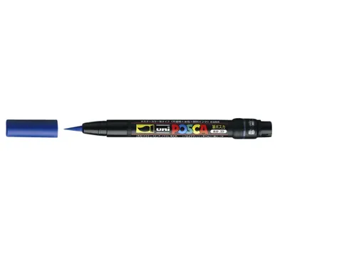 Brushverfstift Posca PCF350 Penseelpunt 1-10mm Donkerblauw