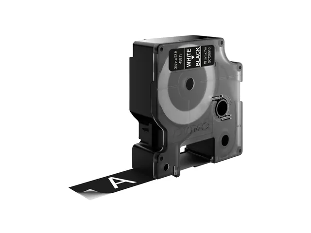 Labeltape Dymo 45811 D1 S720910 19mmx7m wit op zwart