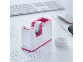Plakbandhouder Leitz WOW wit/roze - 2