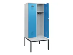 locker met bank,HxBxD 1950x800x815mm,2vak,vak B 400mm,cilinderslot