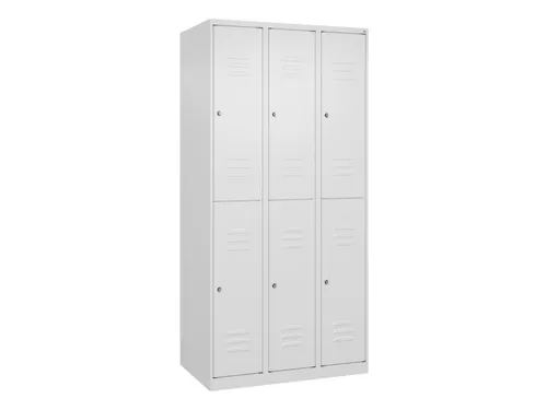 dubbeldekse locker,HxBxD 1850x900x500mm,3x2vak.,vak B 300mm,cil.-slot
