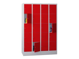 lockerkast,HxBxD 1850x1200x500mm,4x5vakken,RAL7035,front RAL3000 - 2