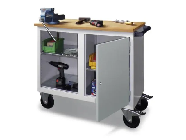 Werkplaatswagen 400kg Staalplaat 915x1090x600mm 1 Open Vak 1 Kast