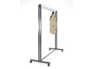 garderoberek,verrijdbaar,HxD 1800x600mm,4zwenkwielen,staal/alu,1000 mm - 2