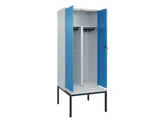 PBM-locker met bank,HxBxD 2120x800x815mm,2vak,vak B 400mm,draaigrendel - 2