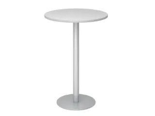 statafel,HxØ 1116x800mm,rond,schotelvoet zilverkleurig,ronde buis - 1