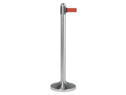 Afzetpaal Securit RVS met rolband 210cm rood