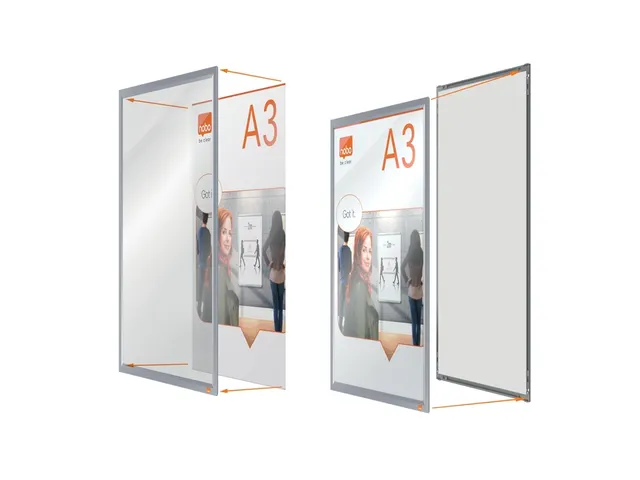 Cadre clipsable Nobo Impression Pro A3 argent