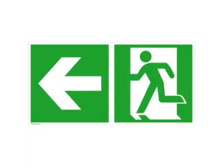 Borden Voor Vluchtroutesignalering,Nooduitgang Links,Pijl Links - 1