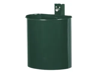 Afvalbak Staalplaat 20 Liter Gesloten Uitvoering Wandhouder Mosgroen - 1