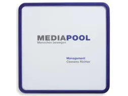 Deurbordje 155x155x12mm Polycarbonaat-Raampjes Frame Blauw