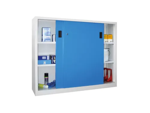 schuifdeurkast,HxBxD 1200x1500x400mm,RAL7035,front RAL5012