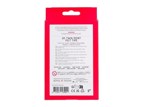 Viltstift Bruynzeel Kids Twin Point assorti 20 stuks