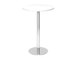 statafel,HxØ 1116x800mm,rond,schotelvoet chroom,ronde buis,blad wit