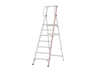 platformladder,bordes HxBxD 1650x440x400mm,7treden,aluminium - 2