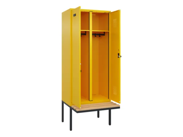 locker met bank,voor scheiding van kleding,HxBxD 2120x800x815mm,2vak