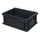 ESD-stapelbak,HxLxB 170x400x300mm,16l,PP,zwart,Wanden gesloten