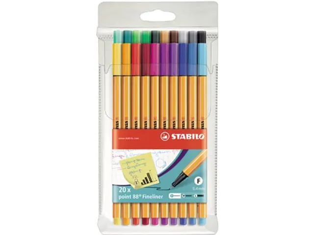 fineliner Point 88 0.4mm etui van 20 stuks in assorti kleuren