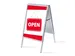 Stoepbord A1 complete set met print "OPEN" Rood