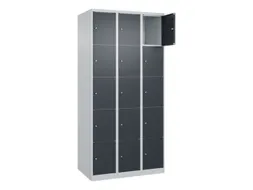 lockerkast,HxBxD 1850x900x500mm,3x5vakken,vak B 300mm,cil.-slot