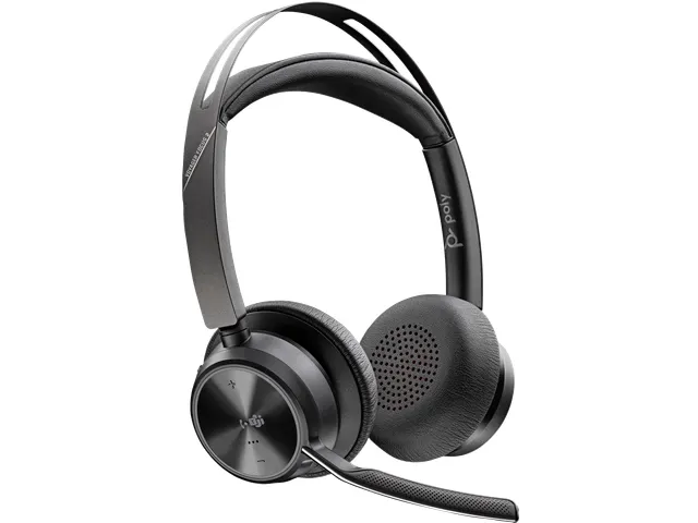 Poly Voyager Focus 2-M USB-C headset met USB-C/A-adapter zwart