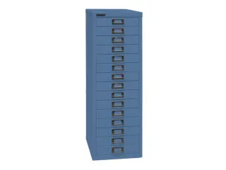kantoor-ladekast HxBxD 860x279x380mm 15 laden romp + front blauw staal - 4