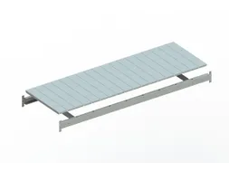 legbord van plaatstaal,v. breedvakstelling,BxD 1800x650mm,vakl. 600kg