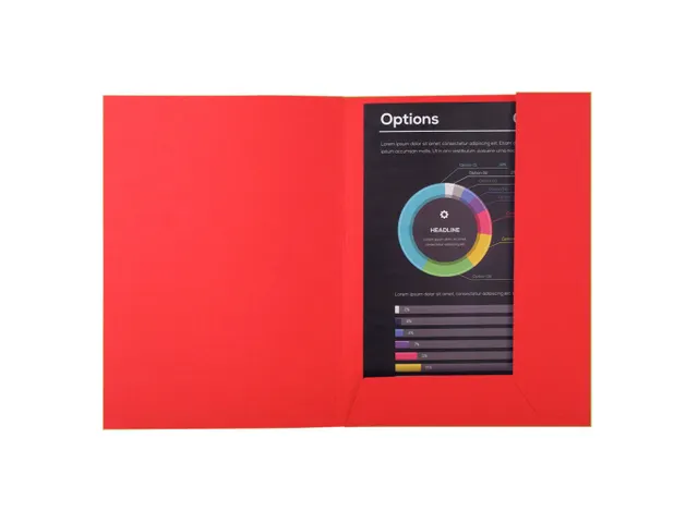 50 dossiermappen met 2 kleppen ROCK''S 220 - 24x32cm-Rood -