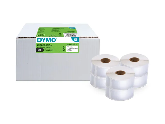 Etiquette Dymo LabelWriter multifonctionnelle 32x57mm 6rlx à 1000 pi
