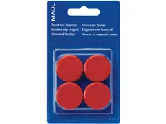 Magneet Maulsolid, Diameter 32 Mm, Rood, Blister Van 4 Stuks