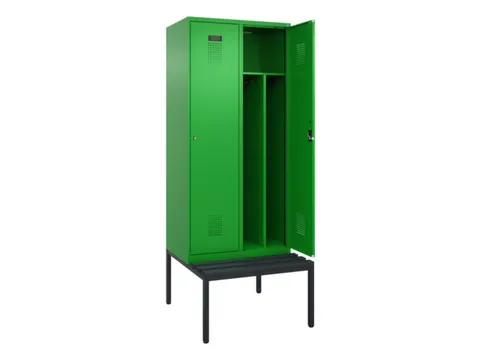 locker met bank,voor scheiding van kleding,HxBxD 2120x800x815mm,2vak