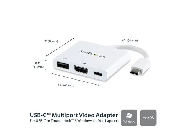 Usb-c Multiport Adapter Met Hdmi Usb 3.0 Poort 60w Pd Wit